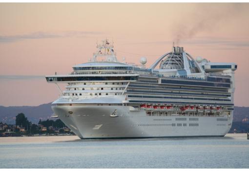 Preciosa imagen del Star Princess al anochecer